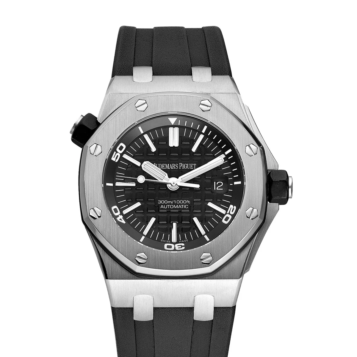 Audemars Piguet Royal Oak Offshore Diver 15710ST Black Dial Rubber Strap Super Clone