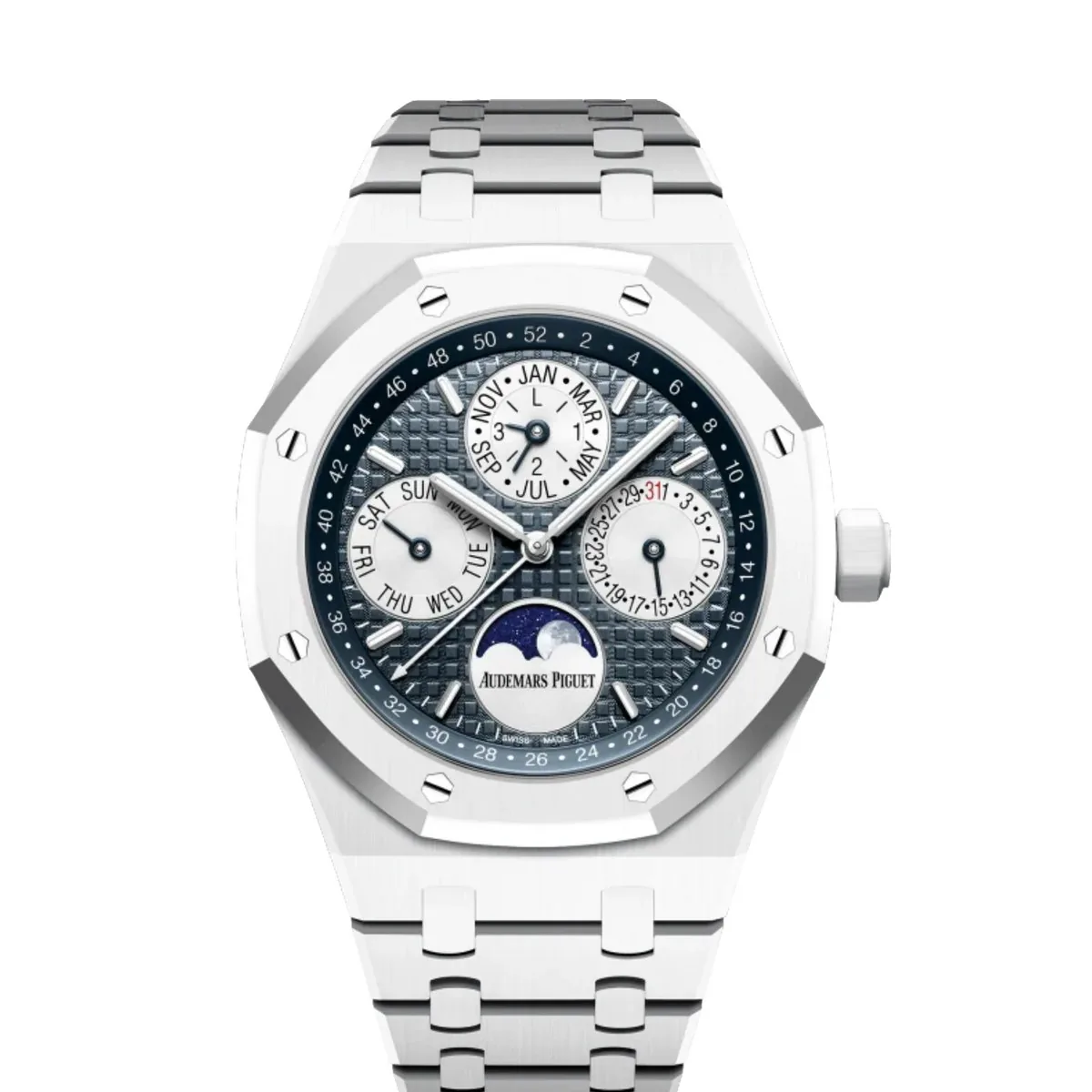 Audemars Piguet Royal Oak Perpetual Calendar 26579CB White Ceramic Blue Super Clone