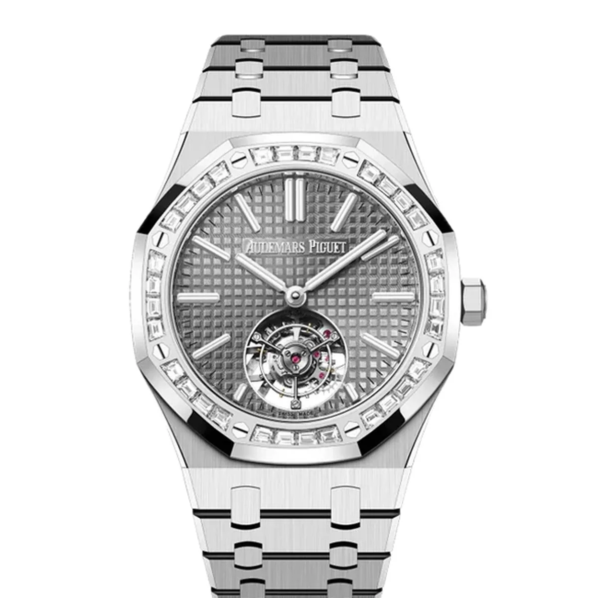Audemars Piguet Royal Oak Selfwinding Flying Tourbillon 26730BC White Gold Diamond Bezel Super Clone