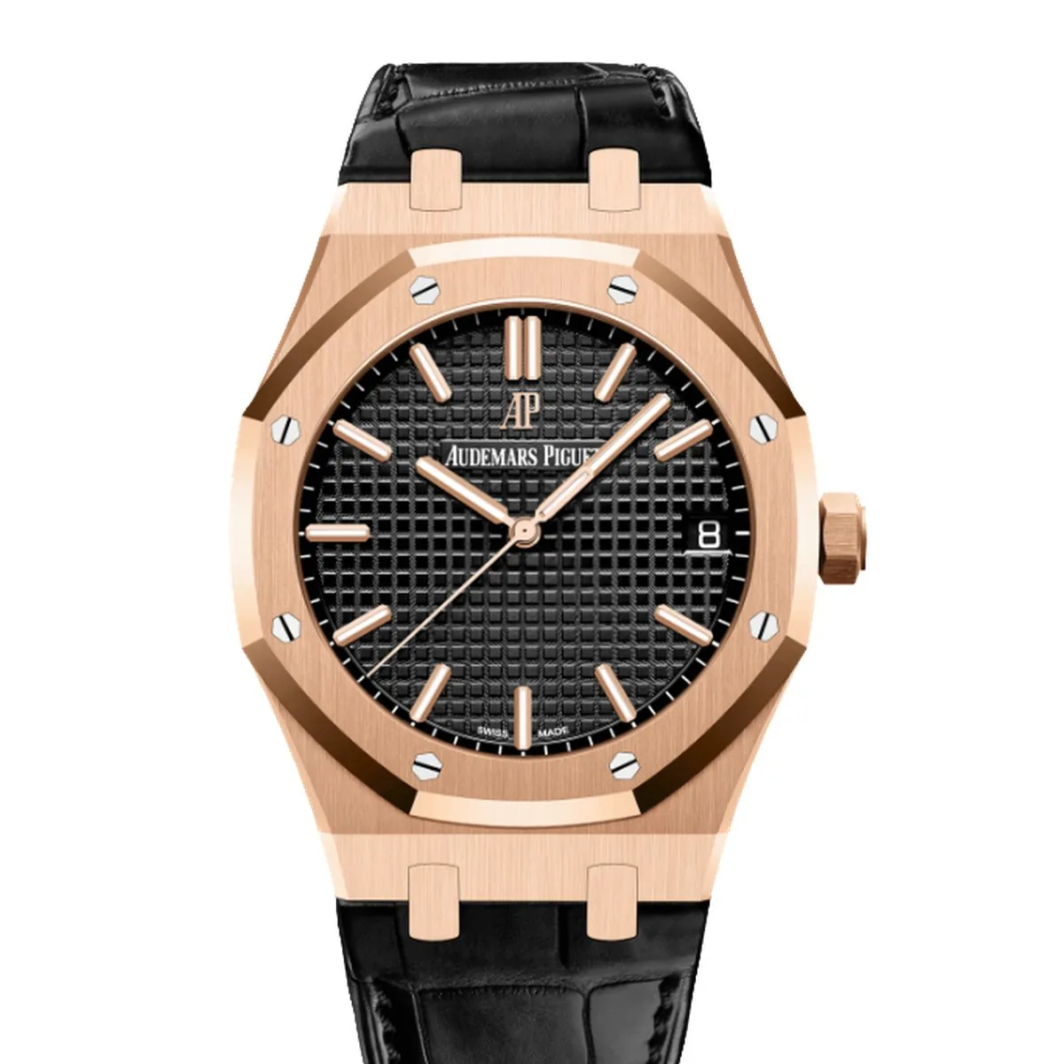 Audemars Piguet Royal Oak Selfwinding Pink Gold Alligator Strap Super Clone