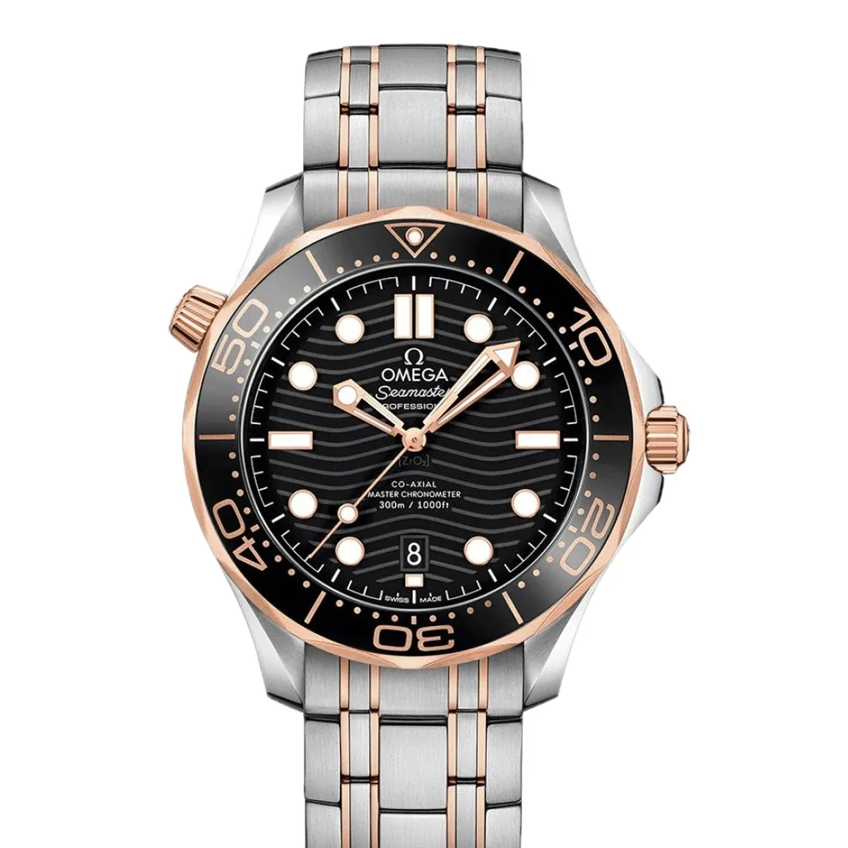 Omega Seamaster Diver 300M 42mm Black Sedna Gold Super Clone