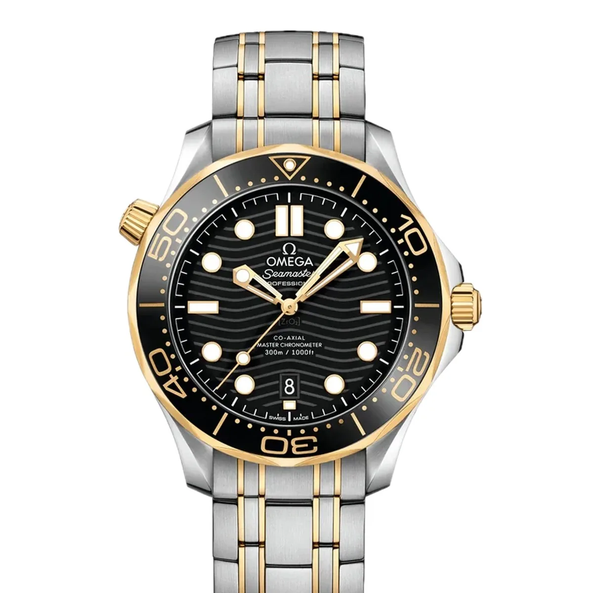 Omega Seamaster Diver 300M Co-Axial Master Chronometer 42mm Steel-Yellow Gold Super Clone