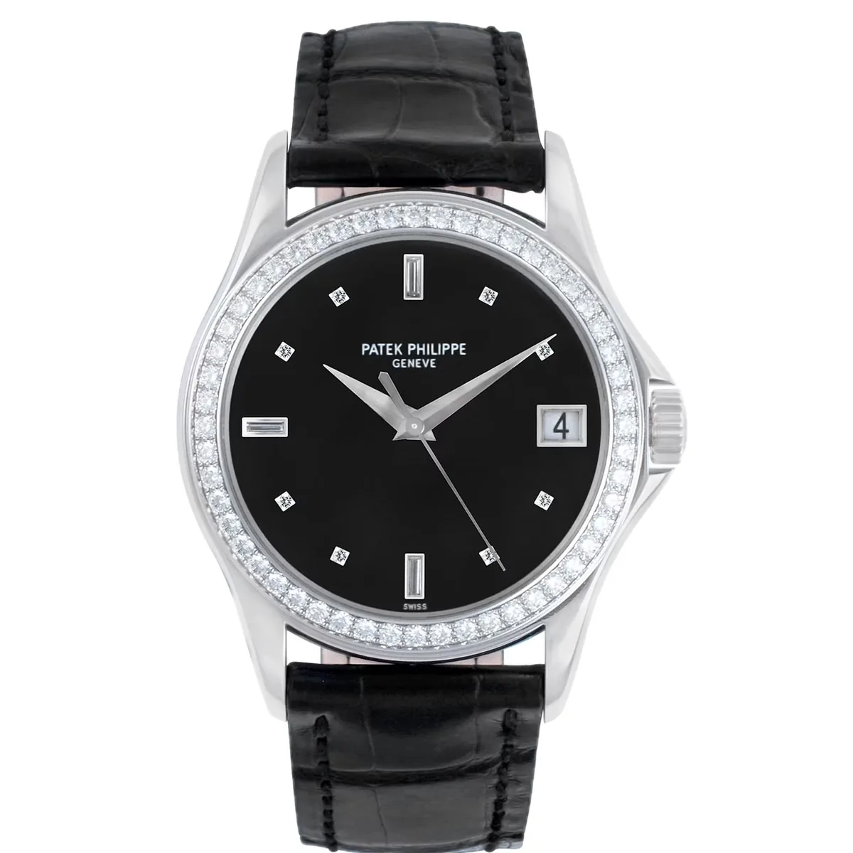 Patek Philippe Calatrava 5298P Black Dial Diamond Bezel Super Clone