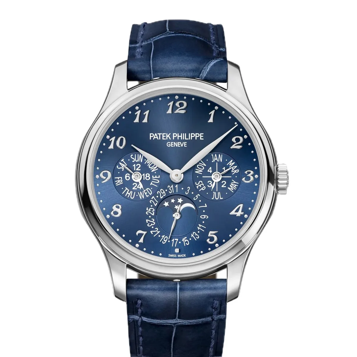 Patek Philippe Grand Complications Perpetual Calendar 5327G Blue Dial Breguet Numerals Super Clone