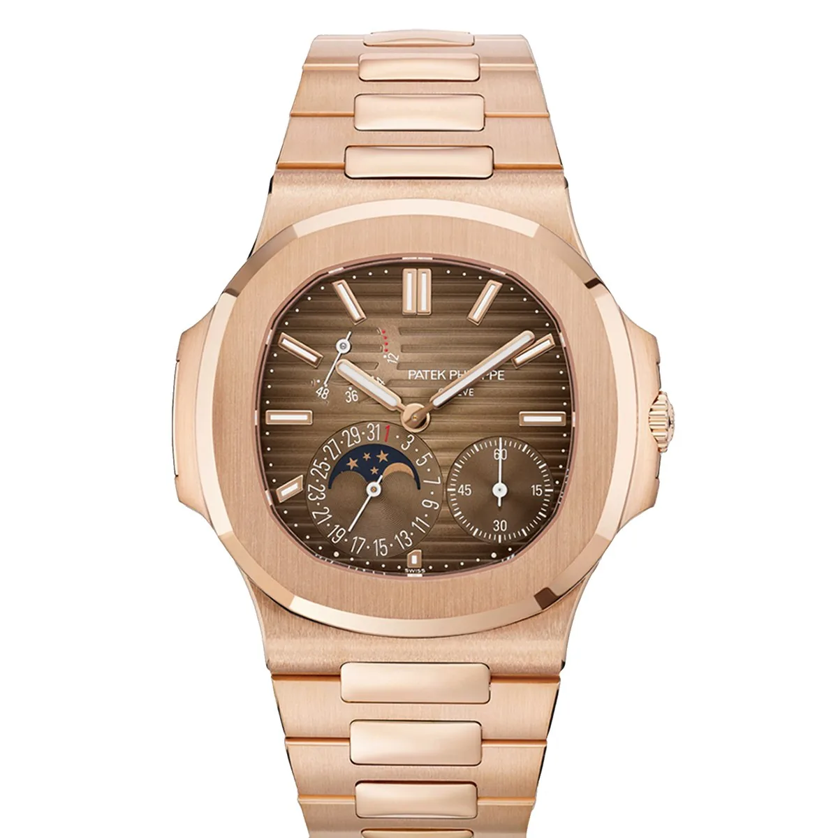 Patek Philippe Nautilus 5712 5712/1R Chocolate Dial Rose Gold Super Clone