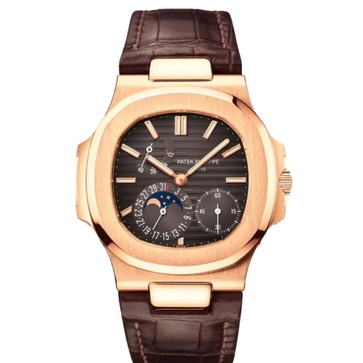 Patek Philippe Nautilus 5712 5712/1R Rose Gold Brown Dial Super Clone