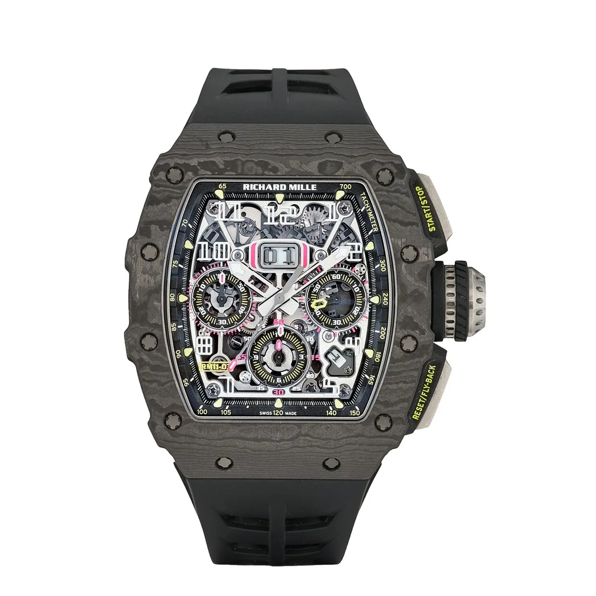 Richard Mille RM11-03 Flyback Chronograph NTPT Carbon Black Strap Super Clone