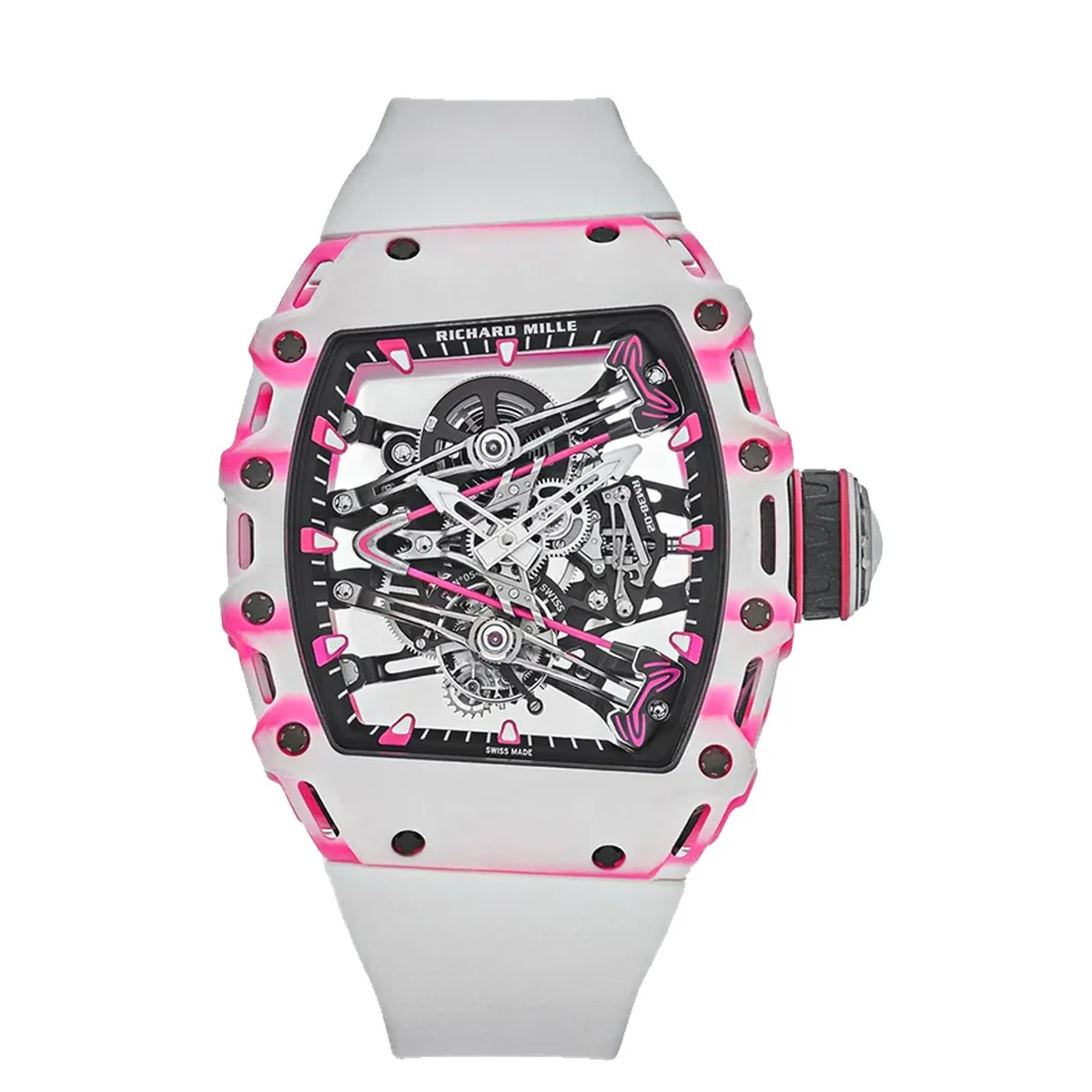 Richard Mille RM38-02 Bubba Watson Tourbillon White/Pink Strap Super Clone