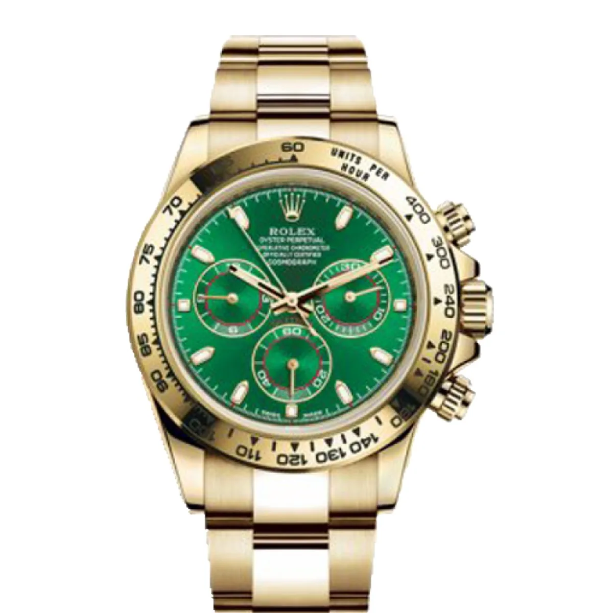 Rolex Cosmograph Daytona 116508 Green Dial Yellow Gold Super Clone