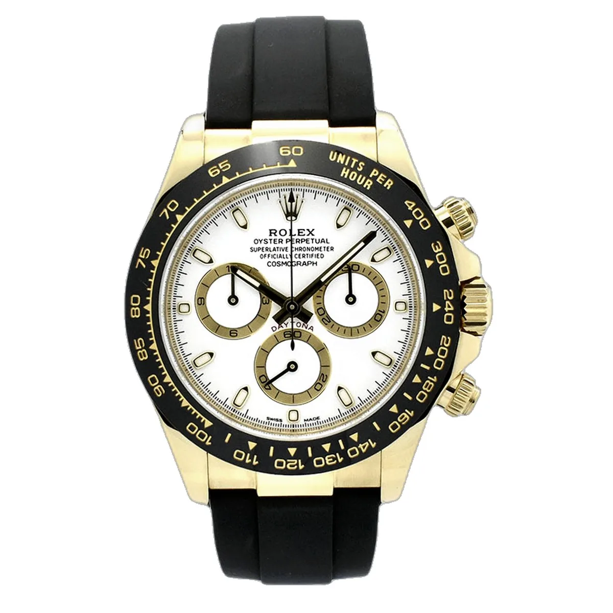 Rolex Cosmograph Daytona 116518LN Yellow Gold White Dial Super Clone