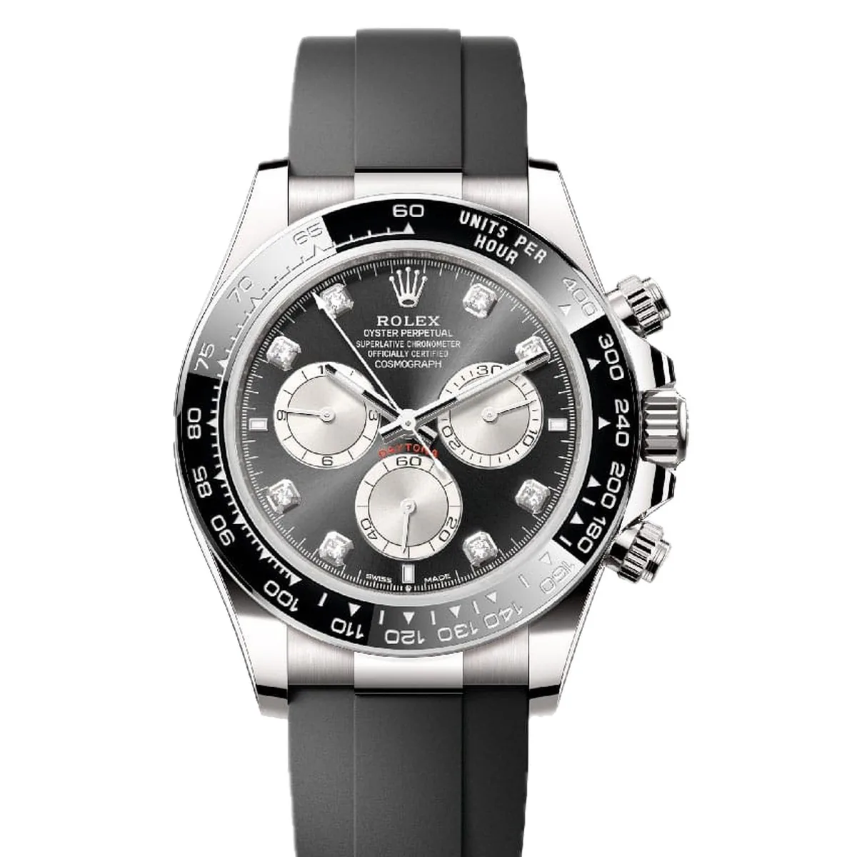 Rolex Cosmograph Daytona 126519LN Diamond Dial Grey Oysterflex Super Clone