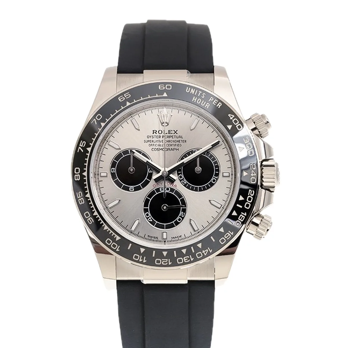 Rolex Cosmograph Daytona Silver-Grey Dial Black Oysterflex Super Clone