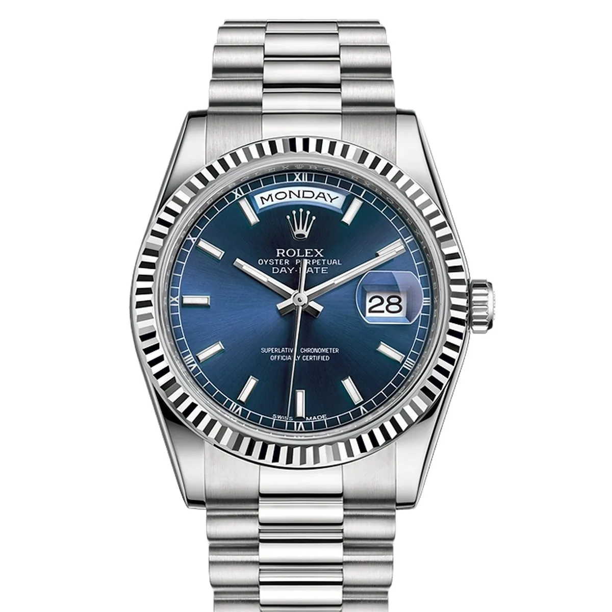 Rolex Day-Date 228239 Blue Ombre White Gold Super Clone