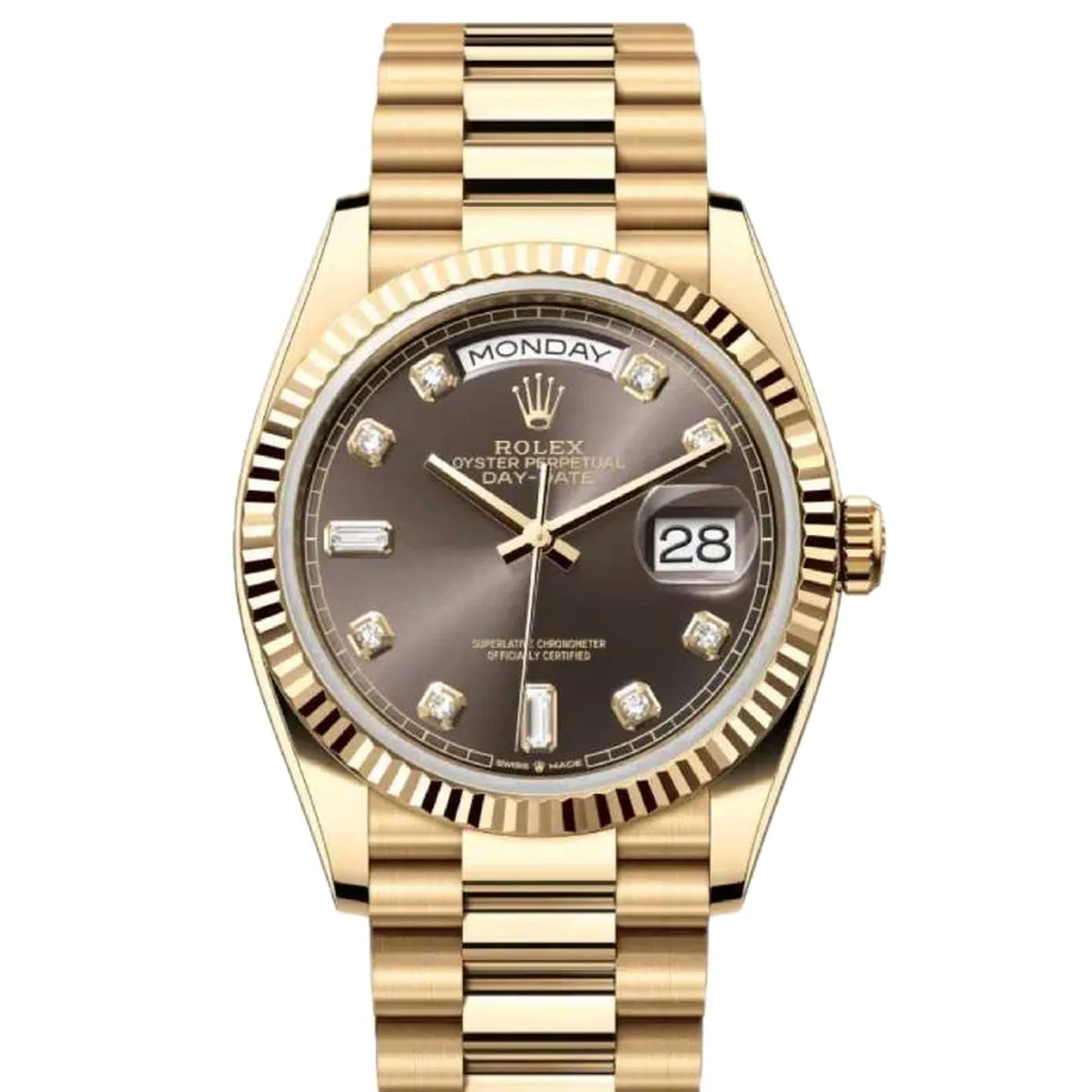Rolex Day-Date 36 128238 Dark Grey Diamond Markers Super Clone