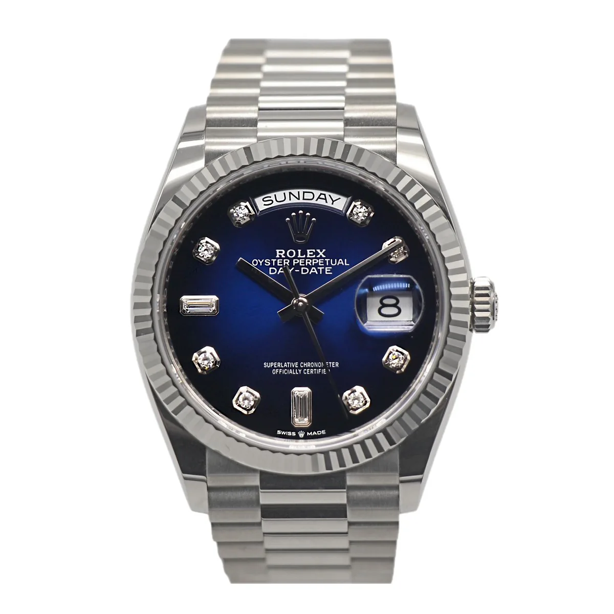 Rolex Day-Date 36 128239 Blue Ombre Diamond Dial Super Clone