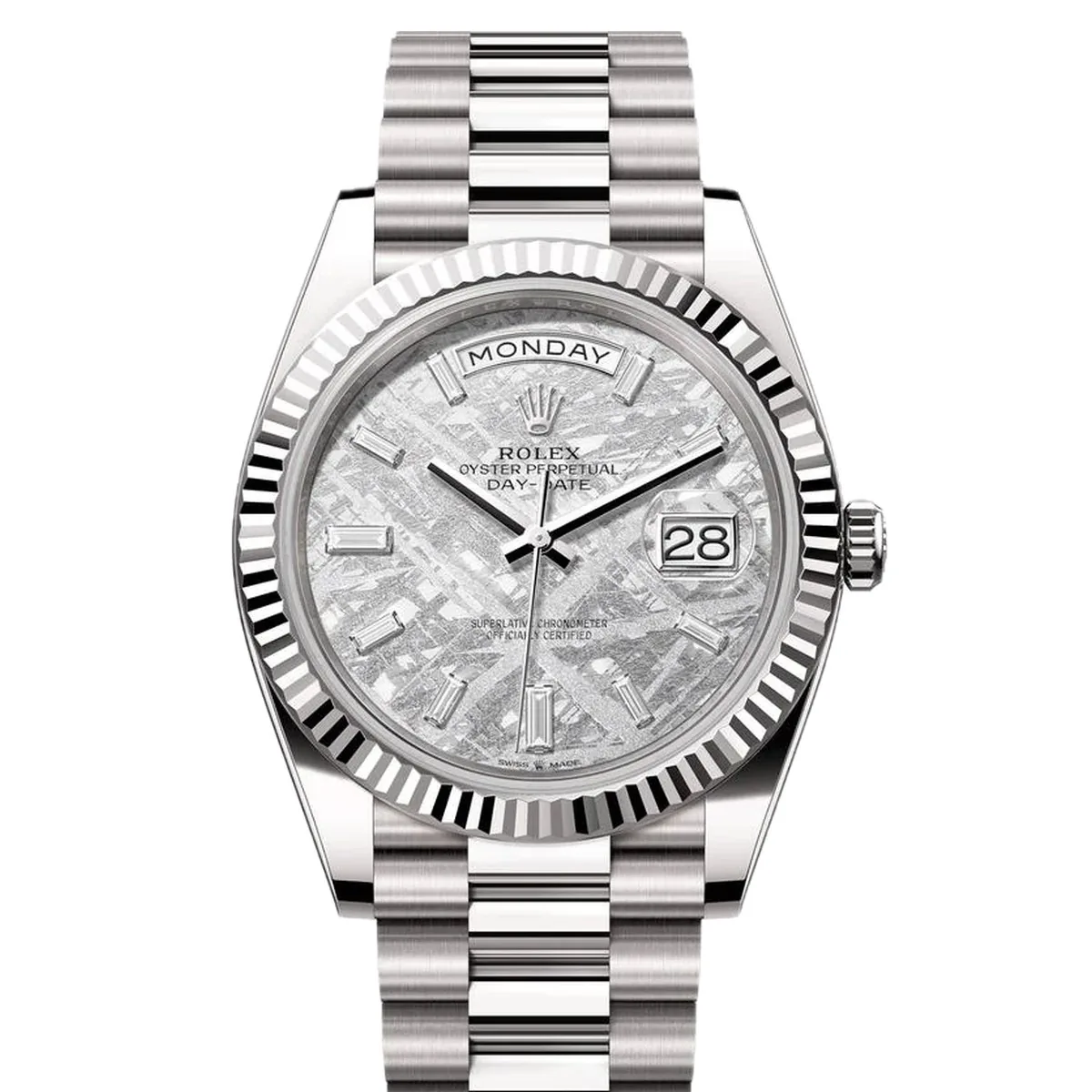 Rolex Day-Date 40 228239 Meteorite Dial Diamond Indexes Super Clone