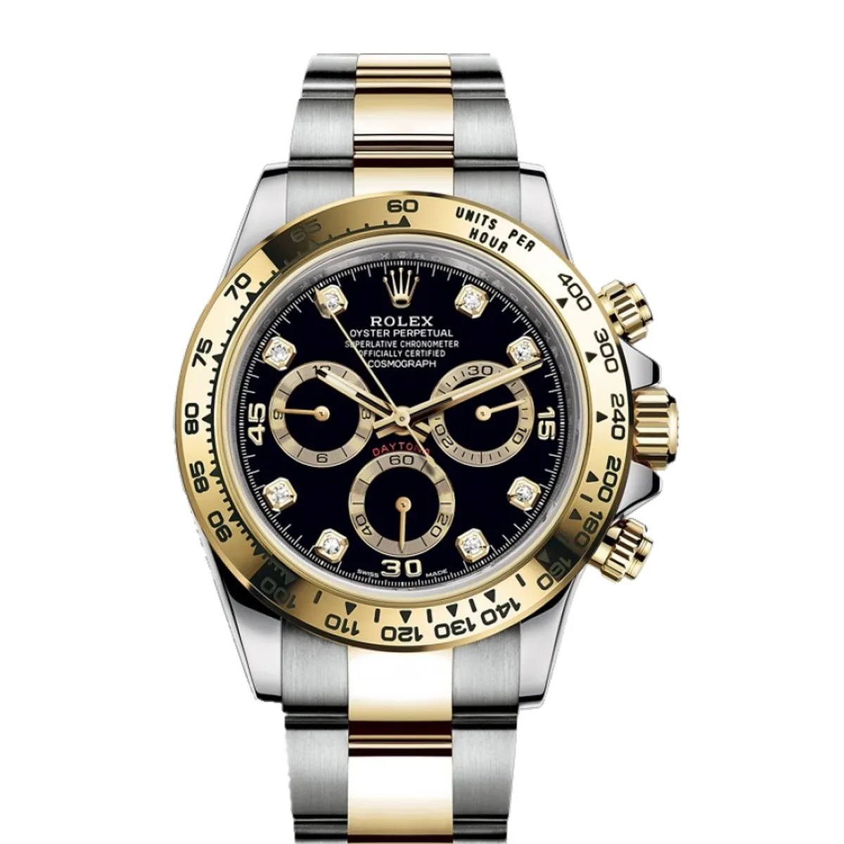 Rolex Daytona 116503 Black Dial Diamond Markers Yellow Rolesor Super Clone