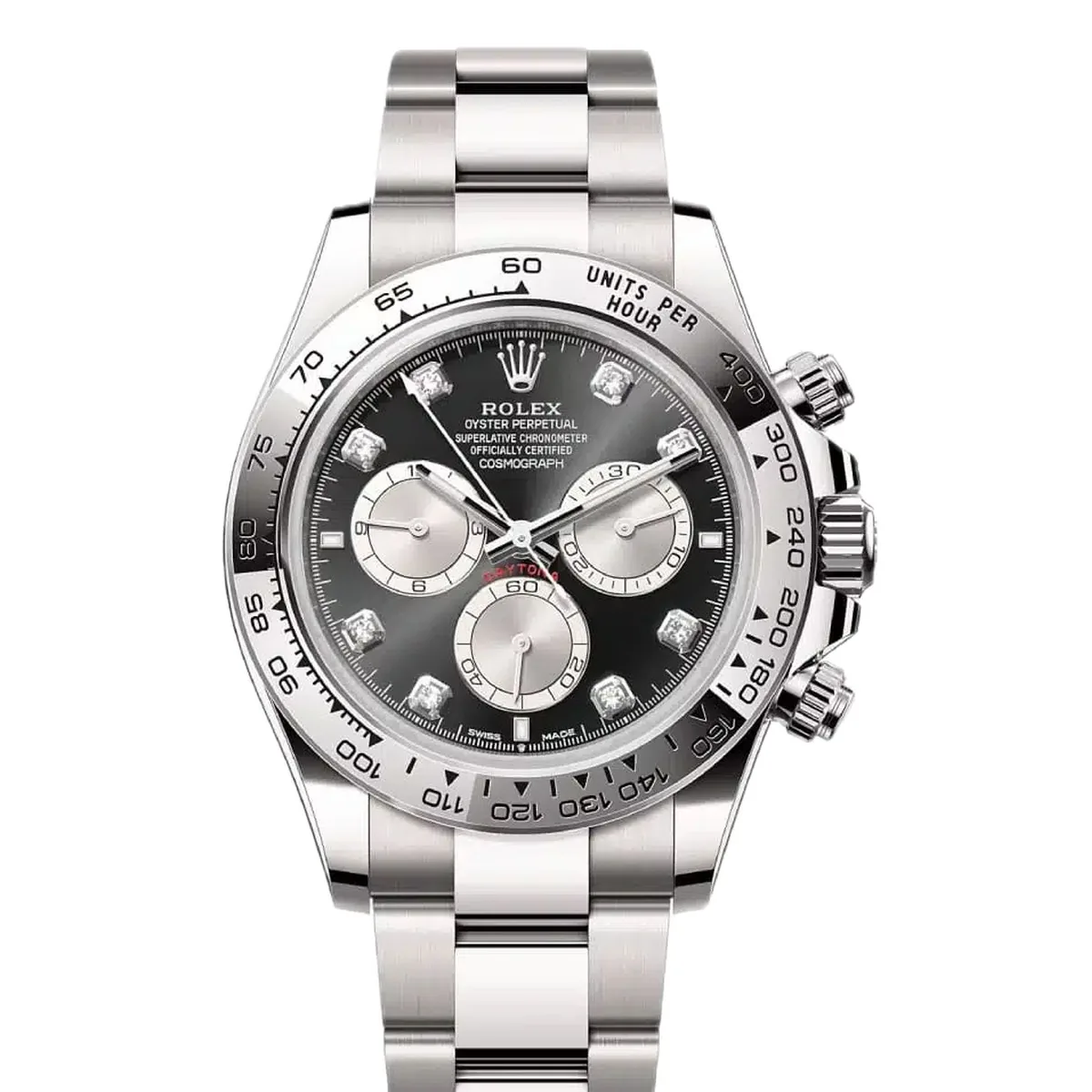 Rolex Daytona Black Diamonds White Gold Super Clone