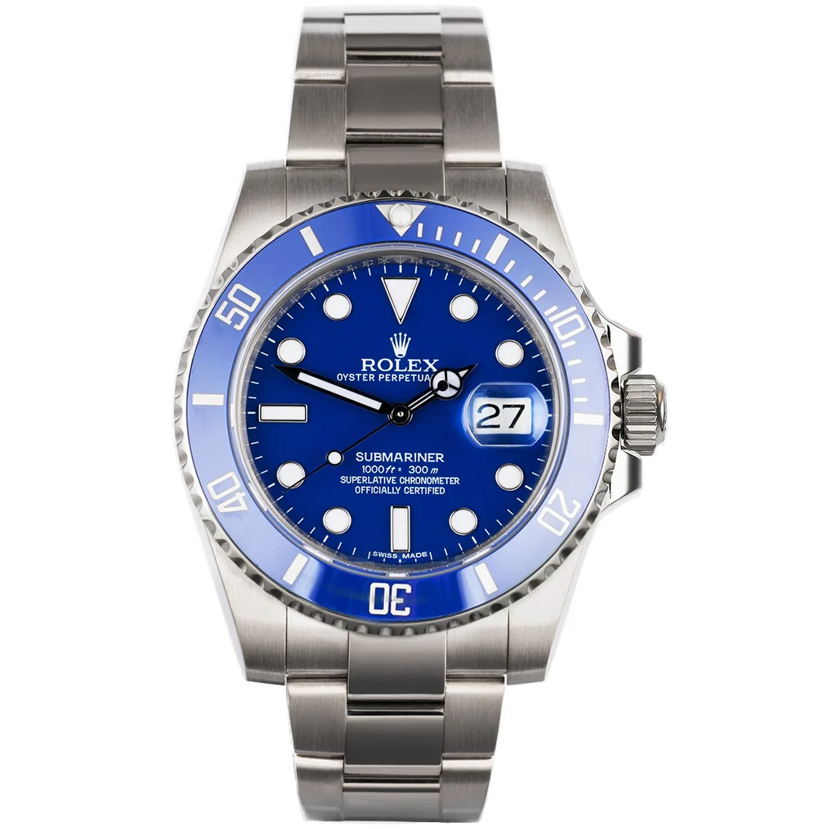 Rolex Submariner Date White Gold 116619LB Smurf Super Clone